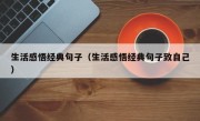 生活感悟经典句子（生活感悟经典句子致自己）