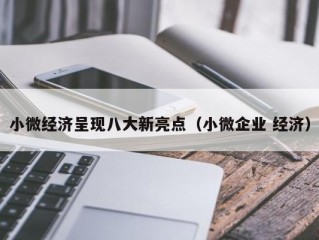 小微经济呈现八大新亮点（小微企业 经济）