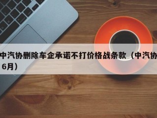 中汽协删除车企承诺不打价格战条款（中汽协 6月）