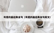 母爱的最经典金句（母爱的最经典金句英文）