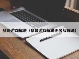 猪哥游戏解说（猪哥游戏解说无名版阵法）