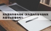灰灰菜的作用与功效（灰灰菜的作用与功效灰灰菜可以蒸着吃吗?）